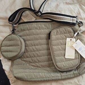 Urban Expressions Quilted Crossbody Bag in Gray